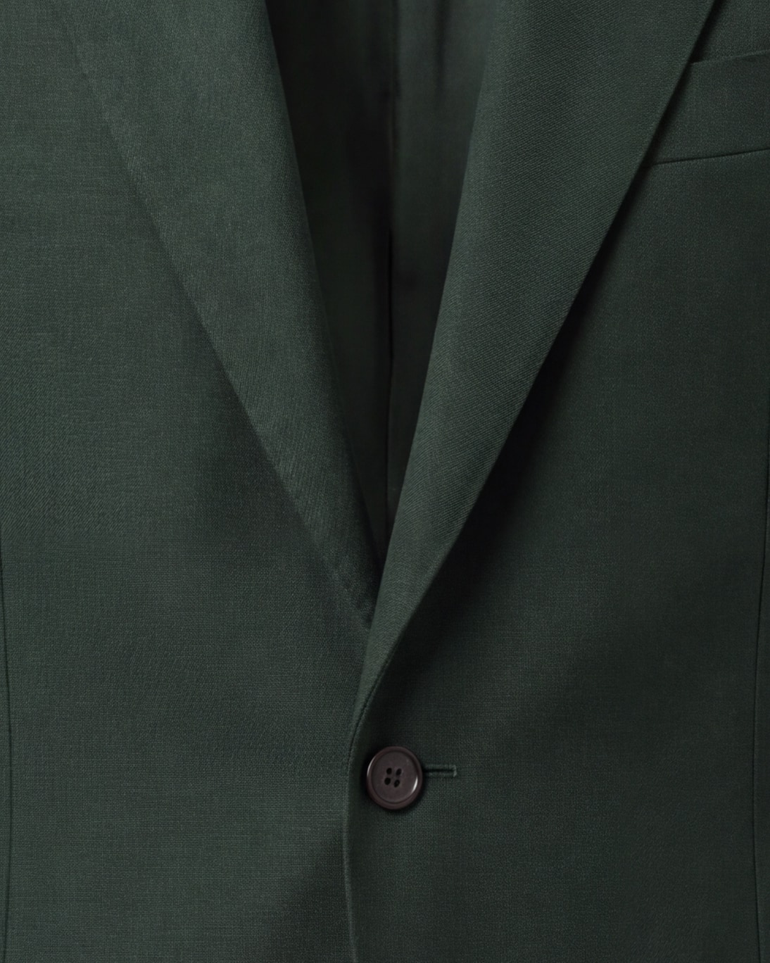 Dark Green Super 110s Wool Jacket, front view