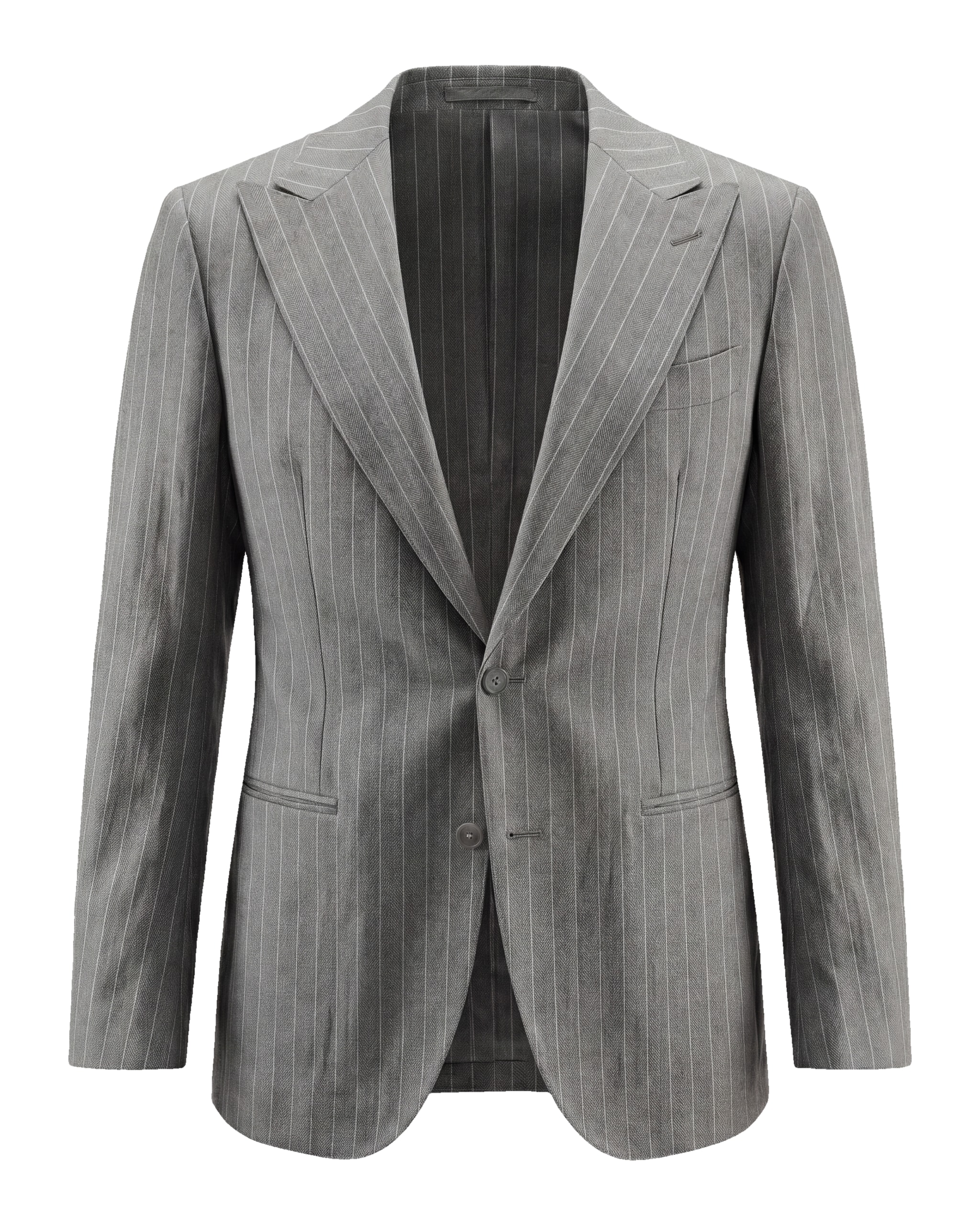 Grey Pinstripe Super 110s Wool Jacket