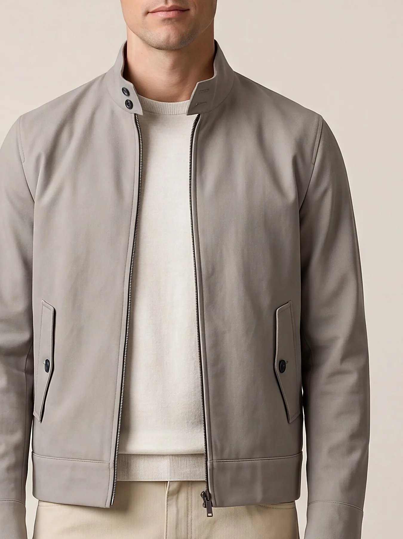 Grey Harrington Jacket, collar detail
