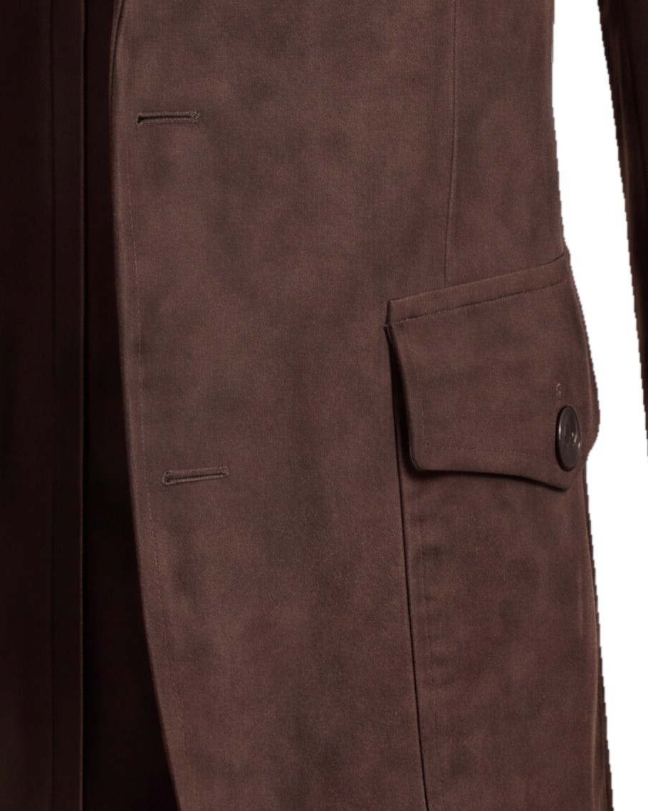 Light Brown Classic Suede Jacket, pocket detail