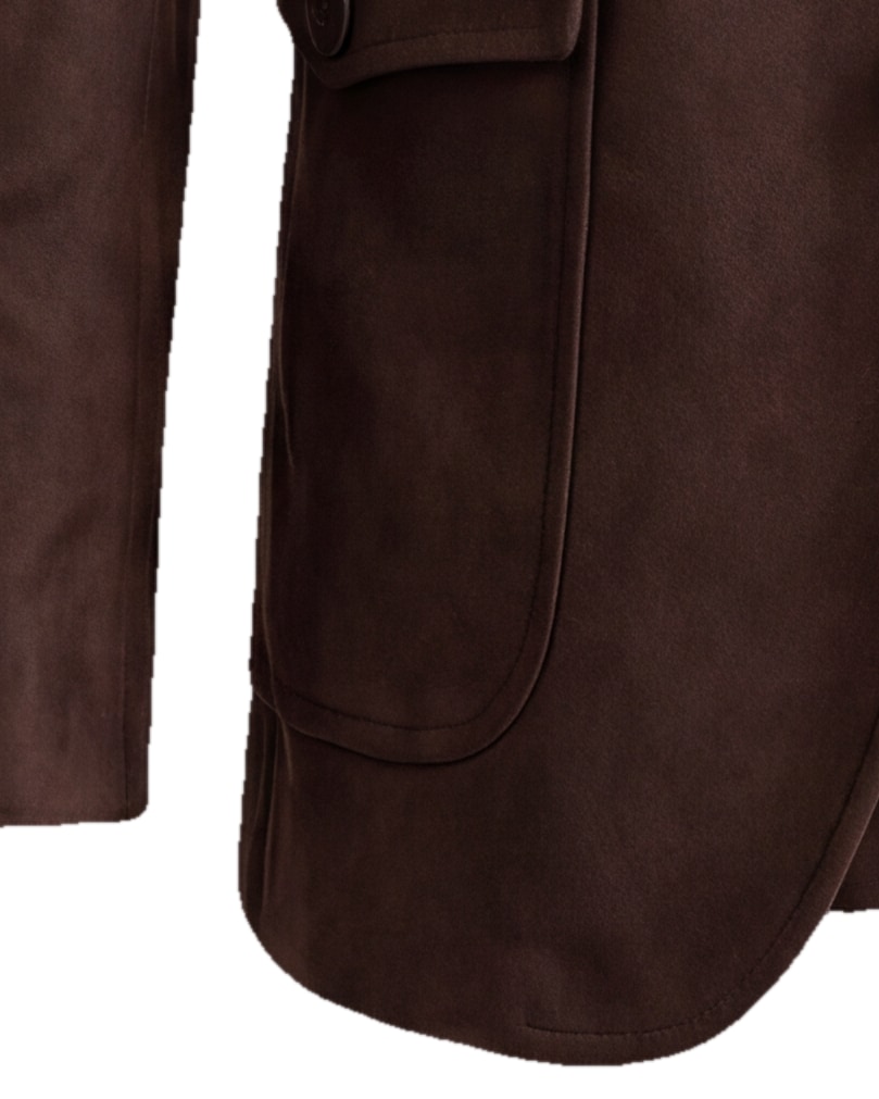 Light Brown Classic Suede Jacket, cuff detail