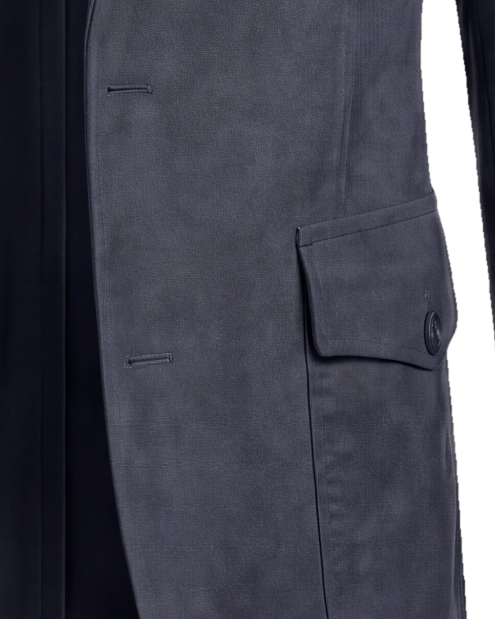 Sleek Navy Suede Jacket, pocket detail