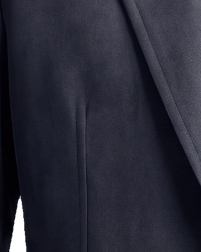 Sleek Navy Suede Jacket, fabric close-up