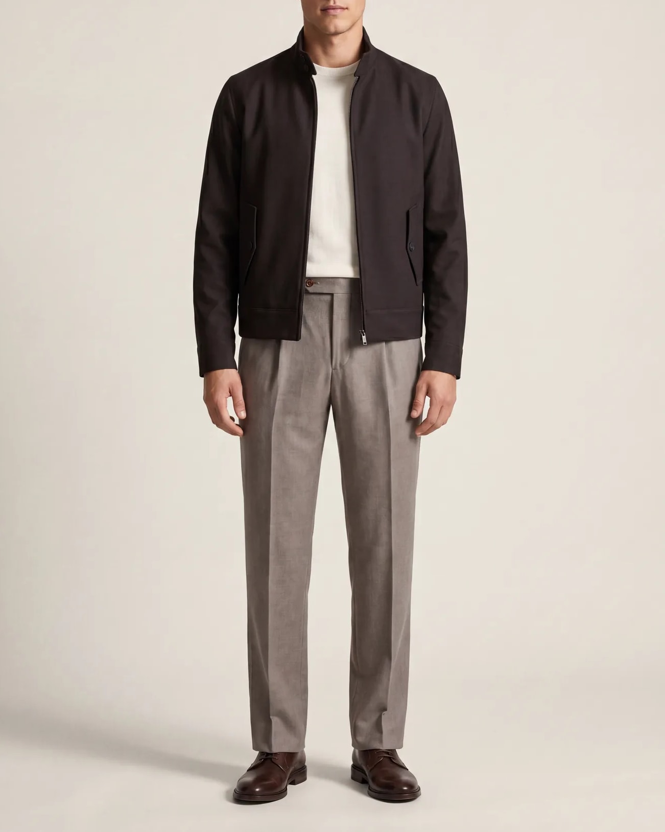 Black Harrington Jacket, on model