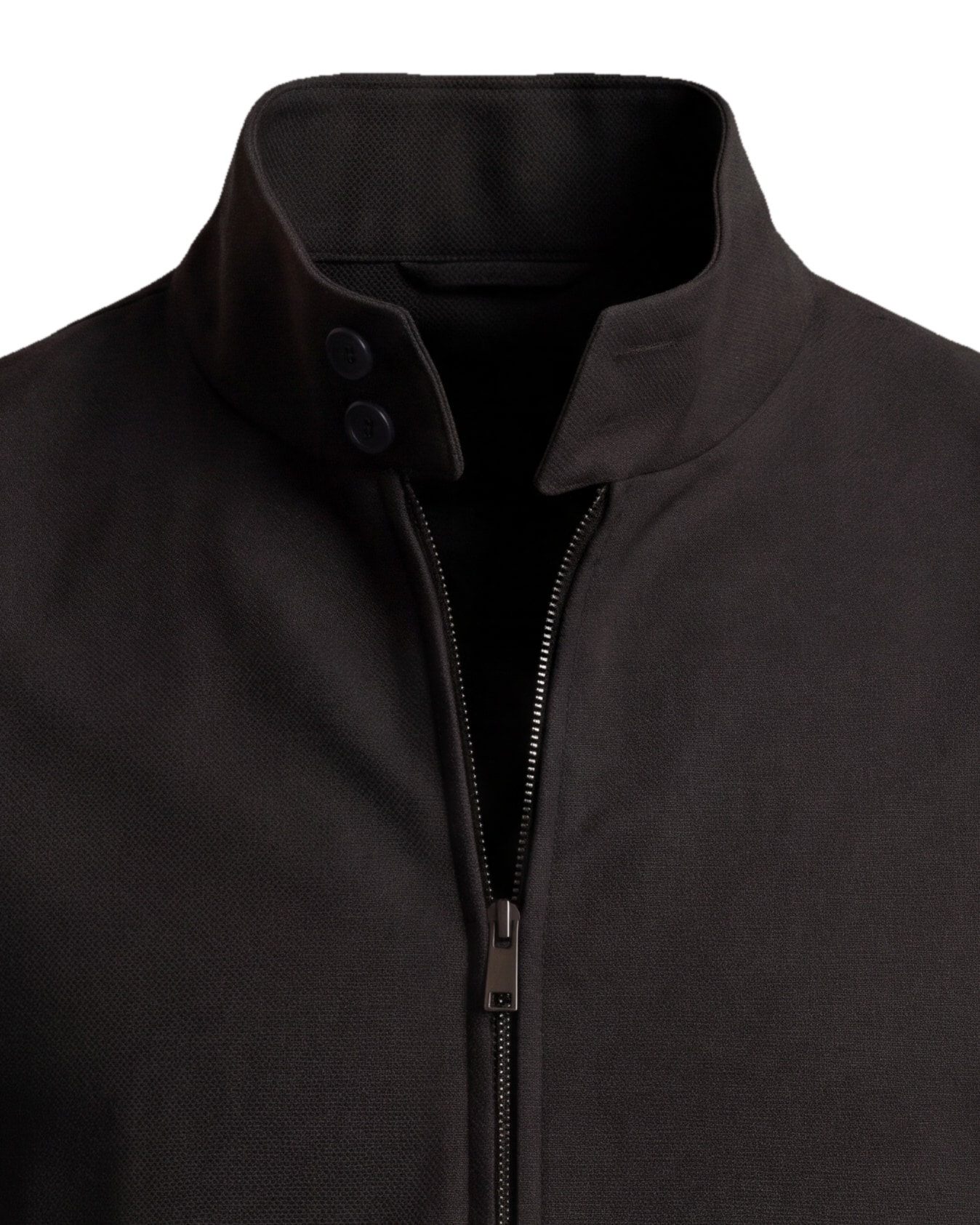 Black Harrington Jacket, collar detail