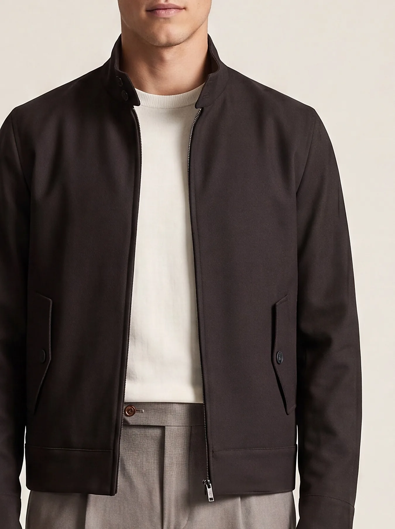 Black Harrington Jacket, collar detail
