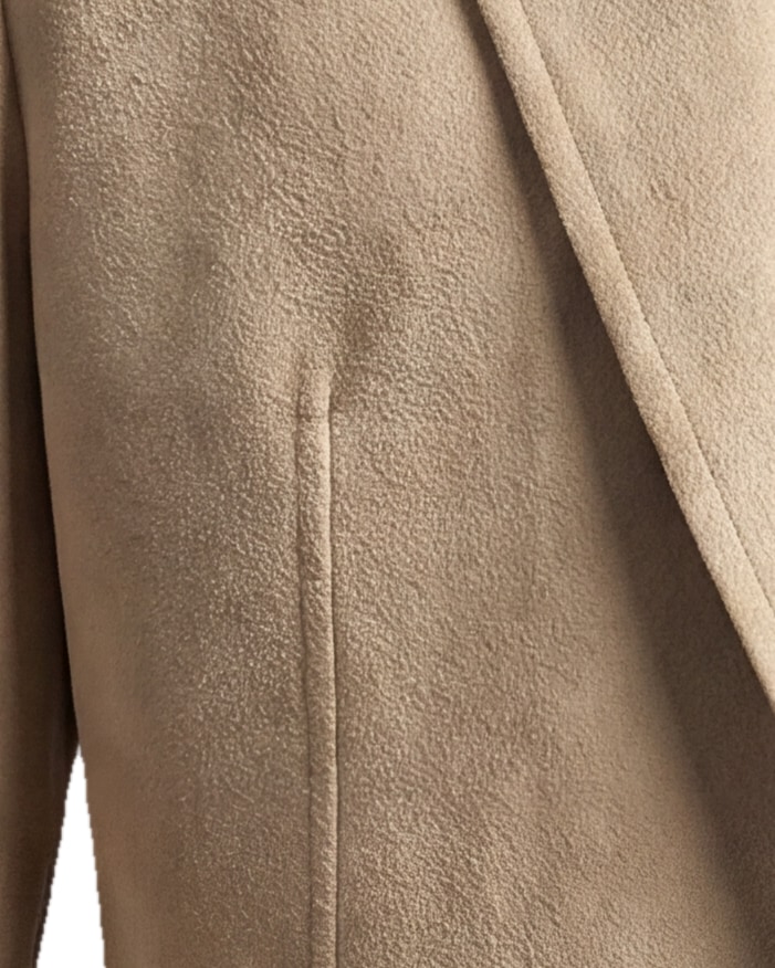 Beige Suede Statement Jacket, fabric close-up