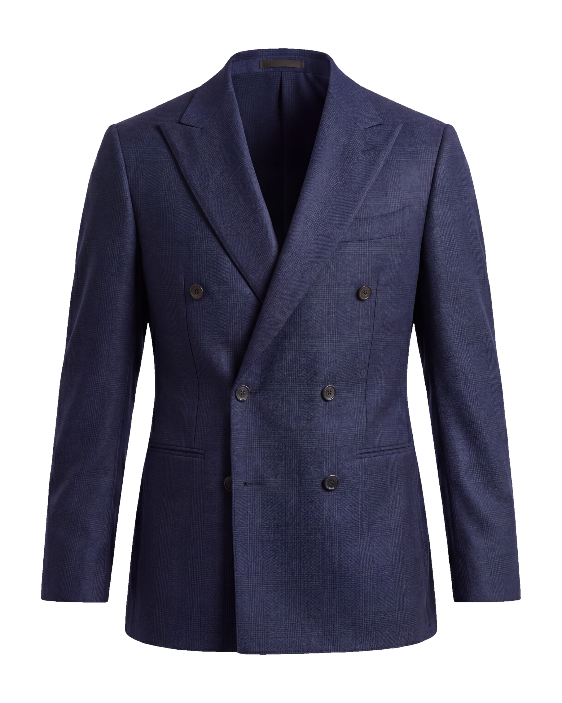Dark Navy Double-Breasted Super 130s Jacket