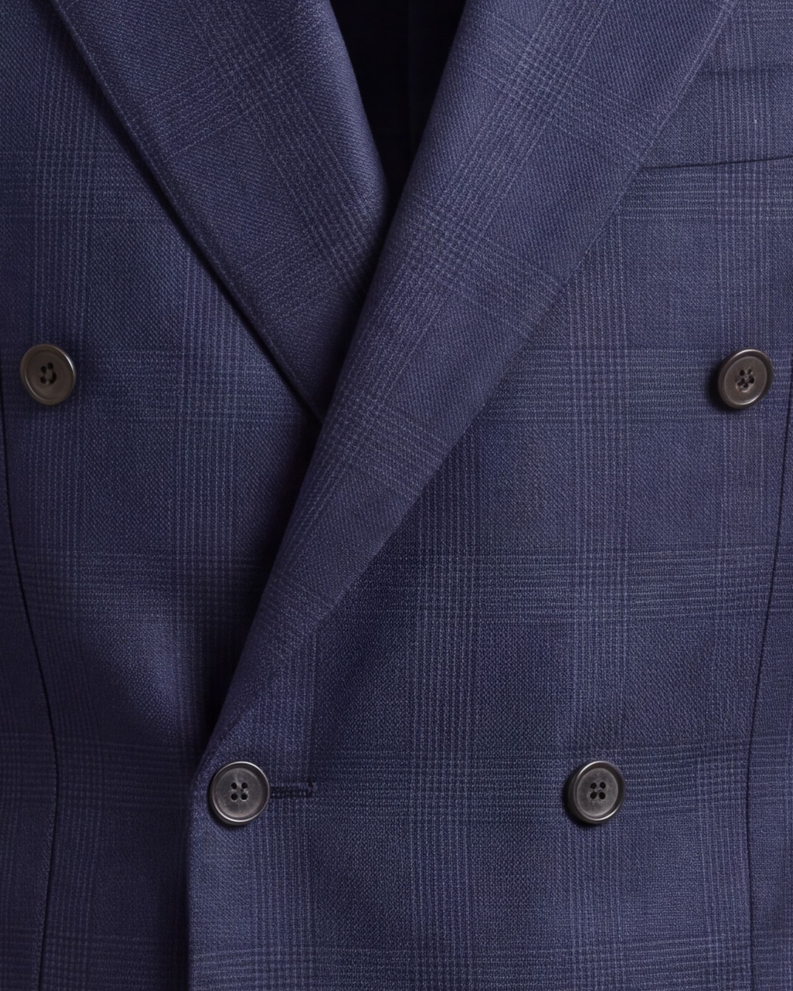 Dark Navy Double-Breasted Super 130s Jacket, front view