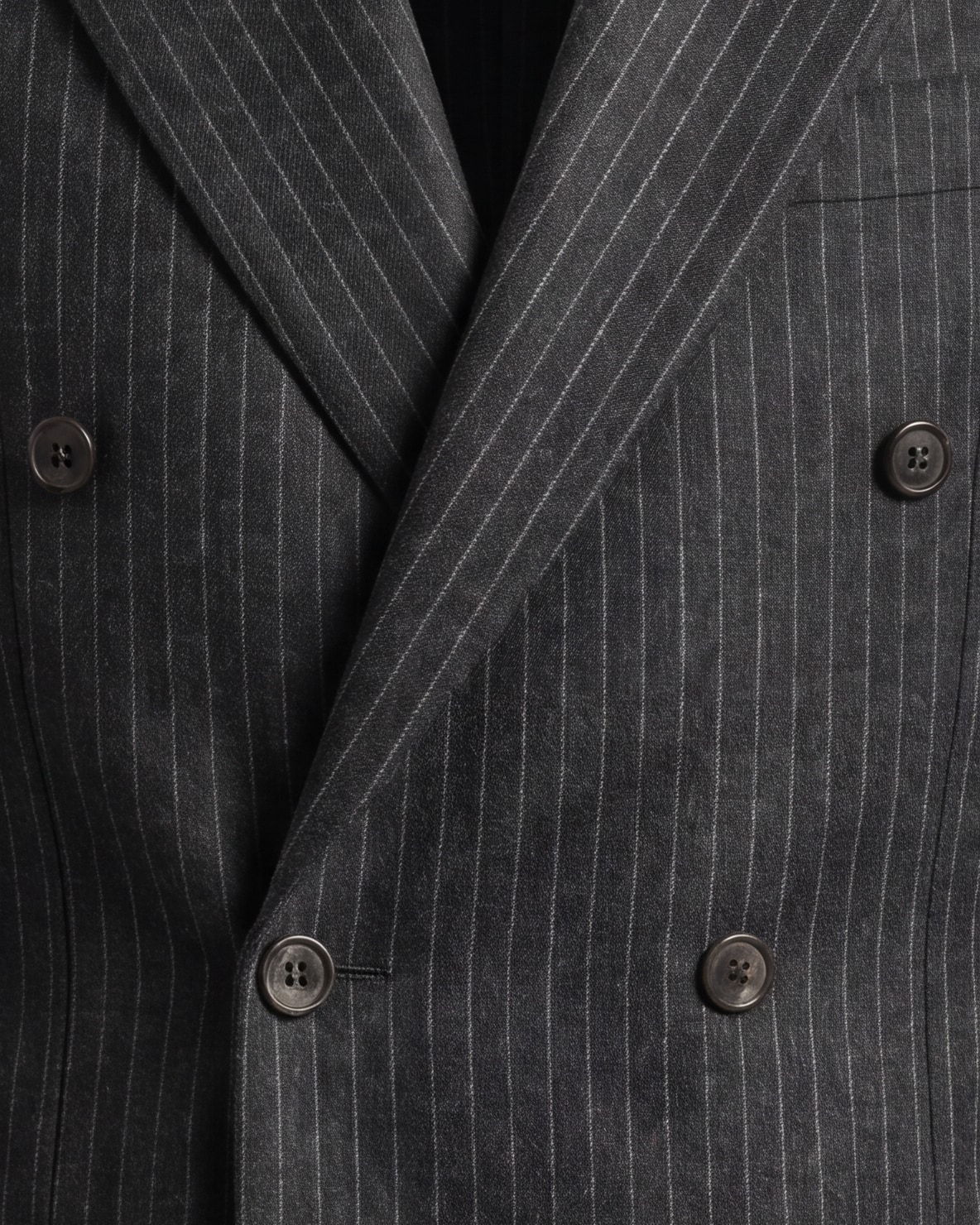 Anthracite Grey Pinstripe Double-Breasted Jacket, front view