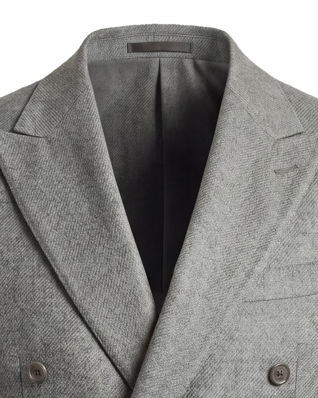Mid Grey Double-Breasted Jacket, collar detail