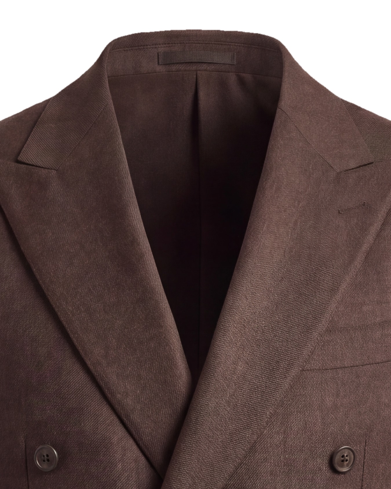Chestnut Brown Double-Breasted Jacket, collar detail