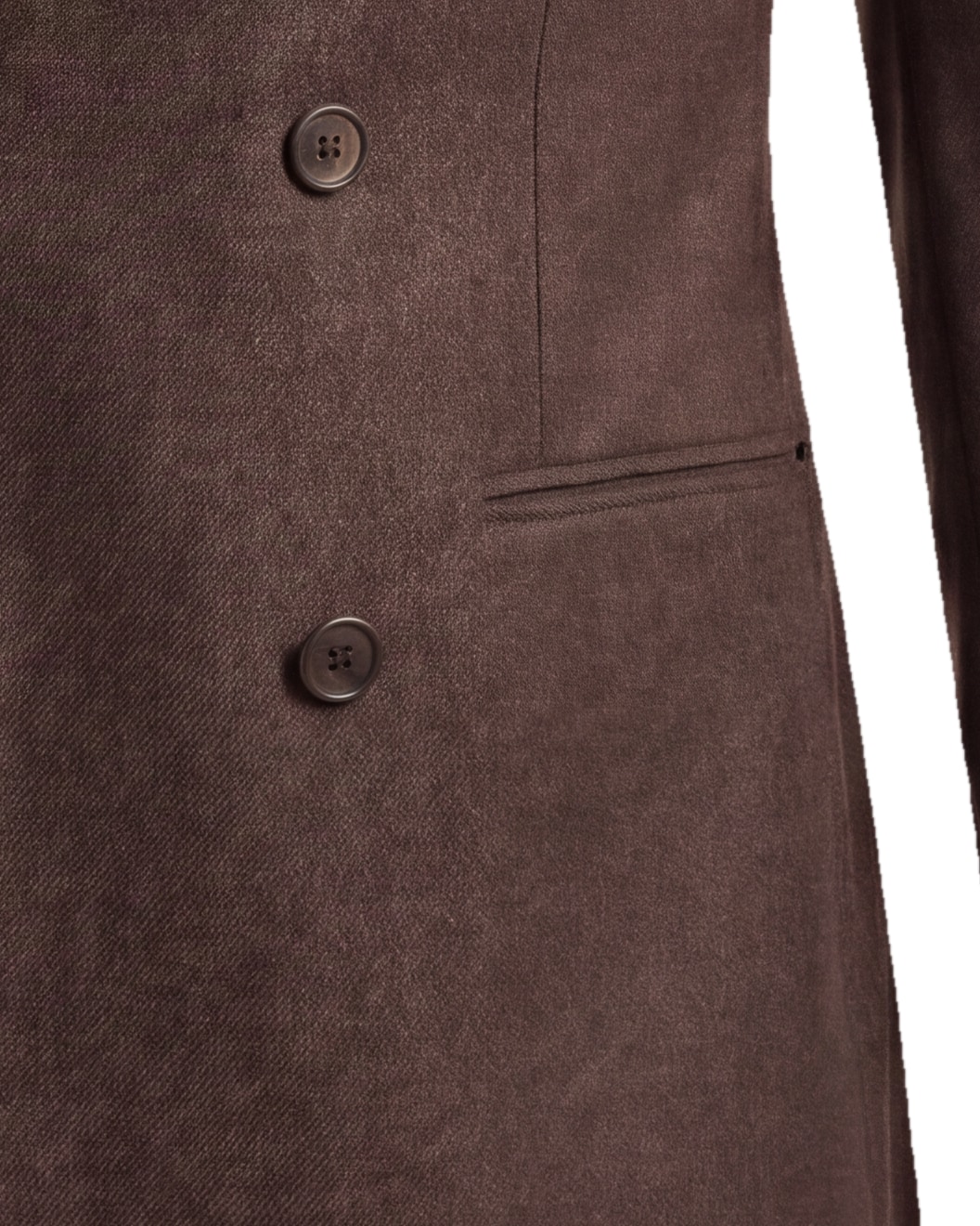 Chestnut Brown Double-Breasted Jacket, pocket detail