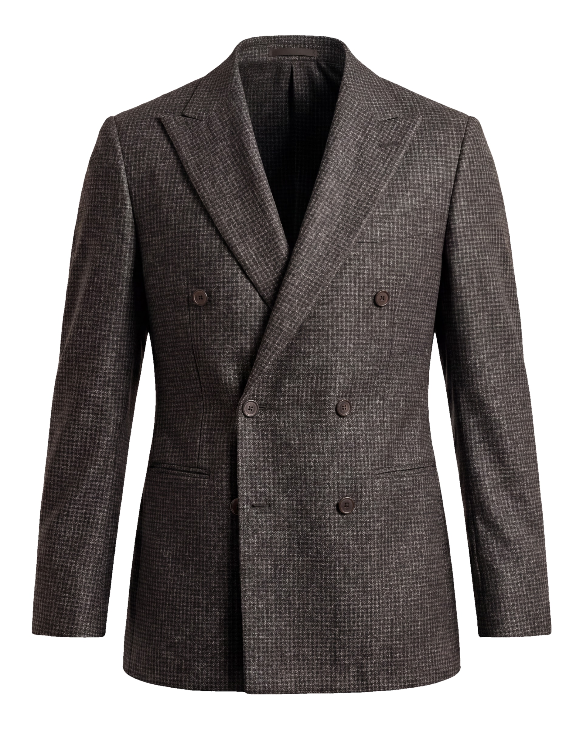 Brown Houndstooth Double-Breasted Blazer, Brown Houndstooth Double-Breasted Jacket