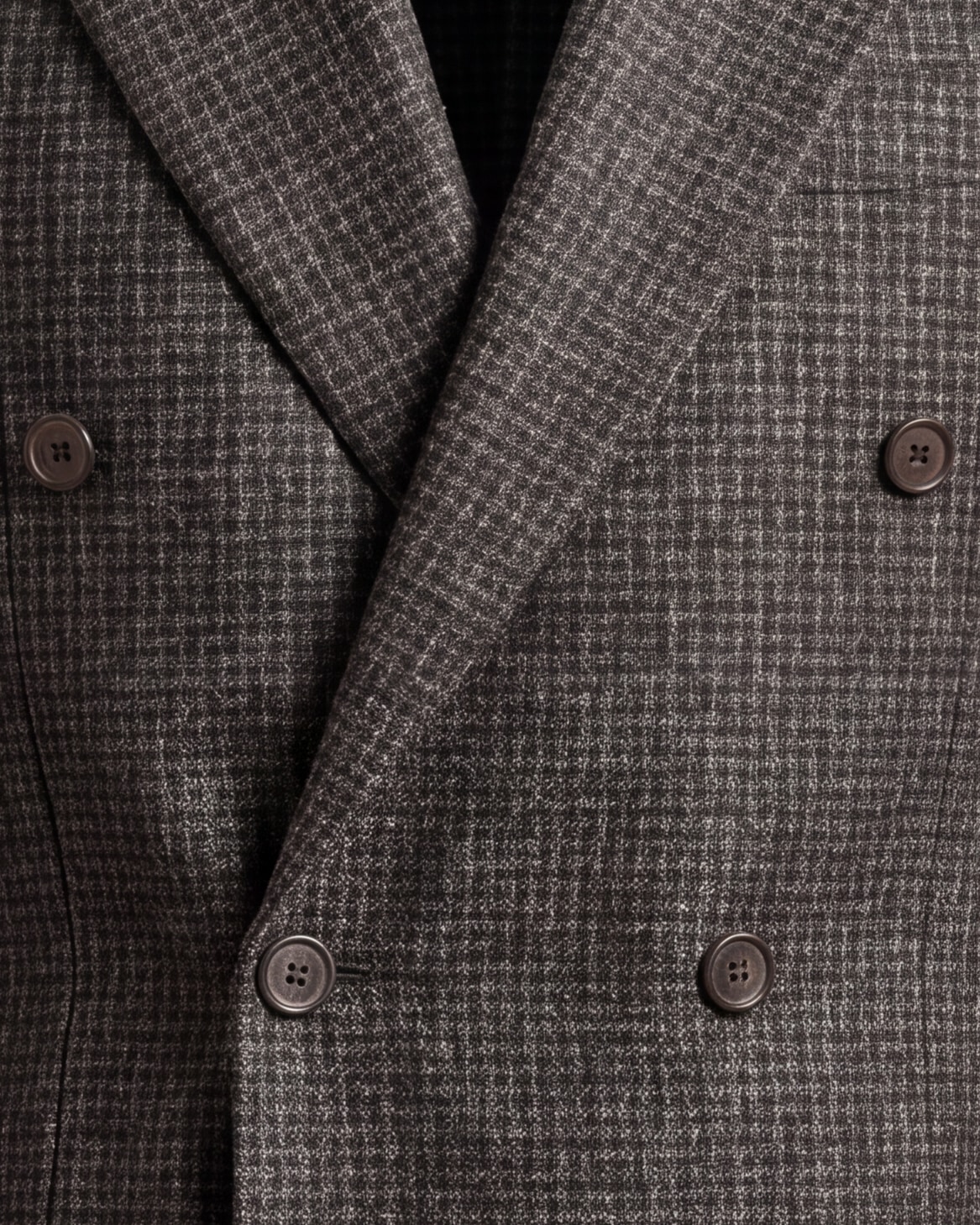 Brown Houndstooth Double-Breasted Jacket, front view