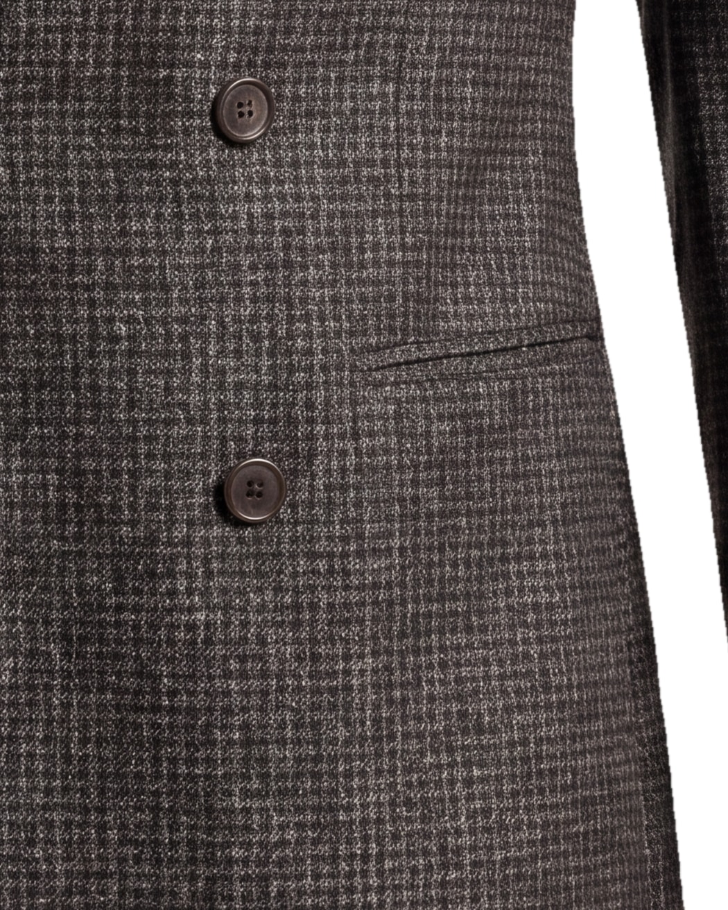 Brown Houndstooth Double-Breasted Jacket, pocket detail