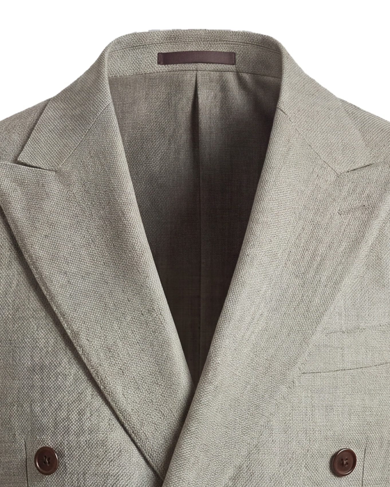 Grey-Beige Double-Breasted Jacket, collar detail