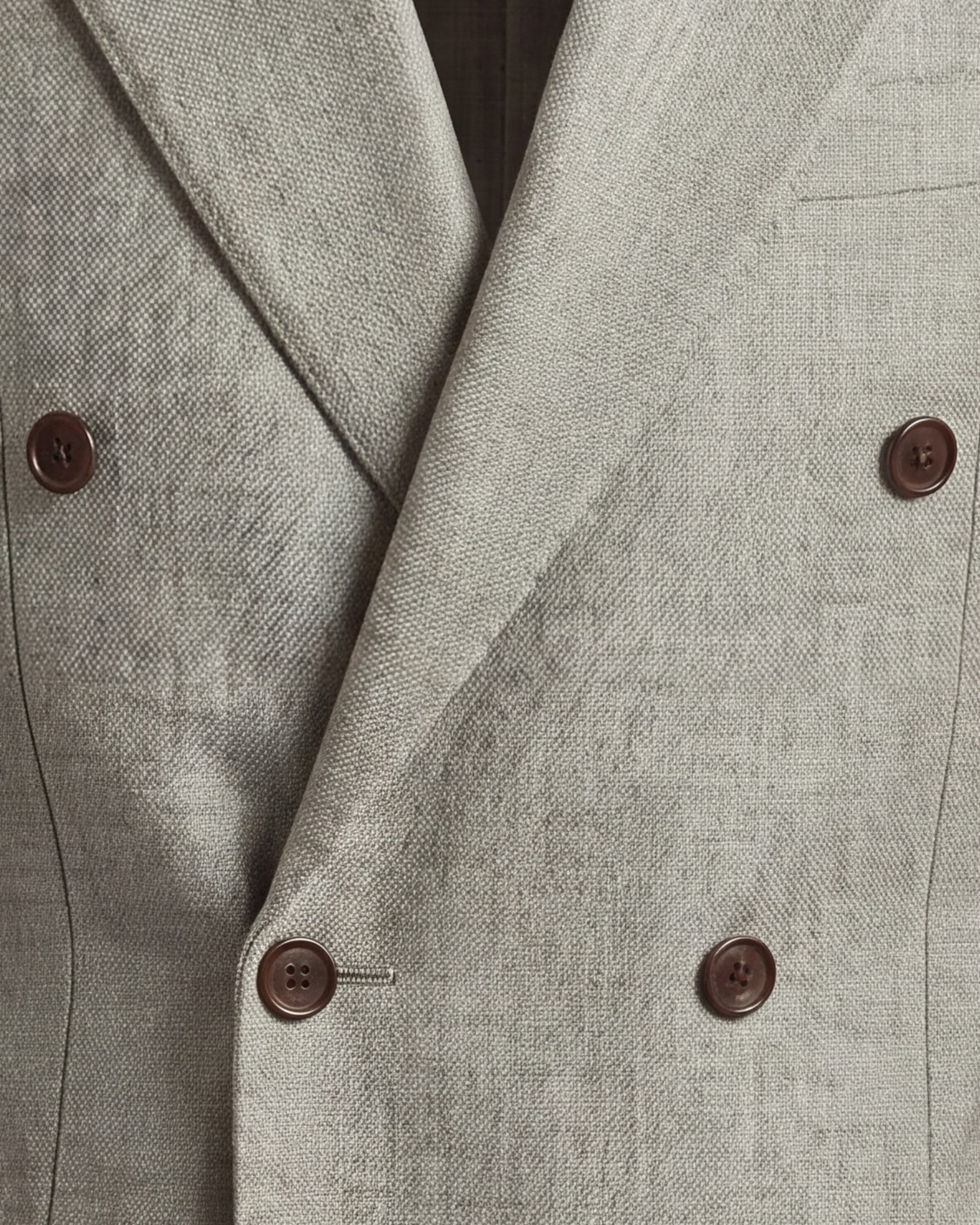 Grey-Beige Double-Breasted Jacket, front view