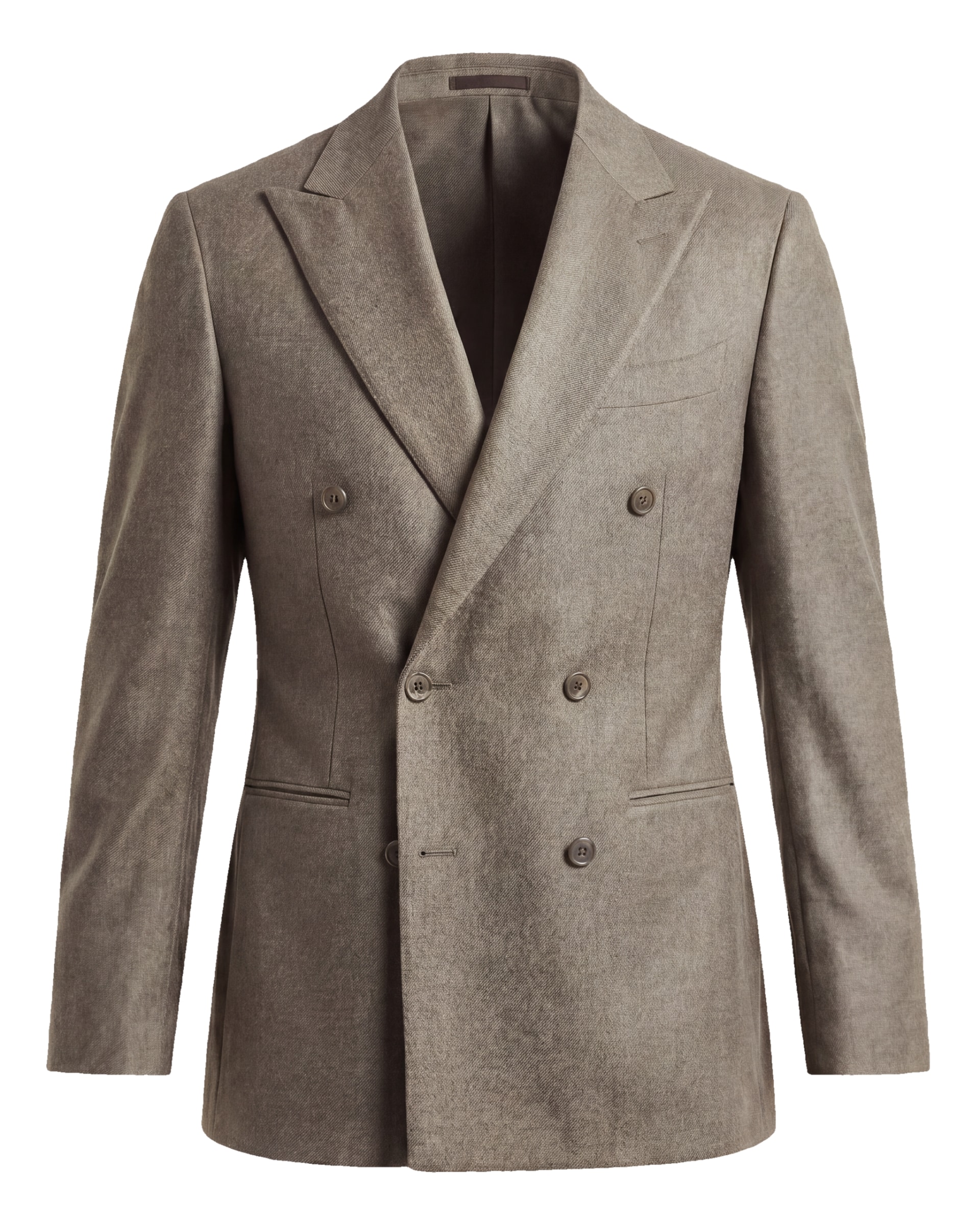 Grey-Brown Double-Breasted Super 120s Jacket