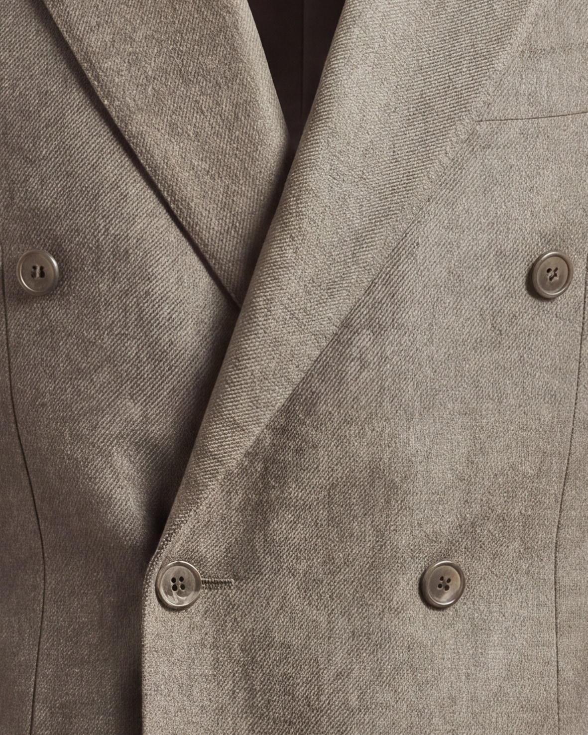 Grey-Brown Double-Breasted Super 120s Jacket, front view