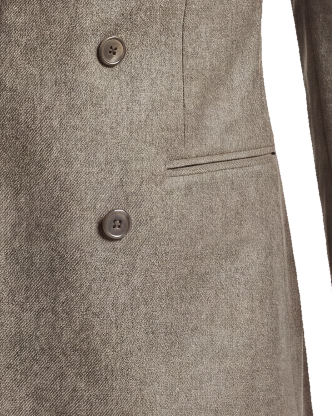 Grey-Brown Double-Breasted Super 120s Jacket, pocket detail