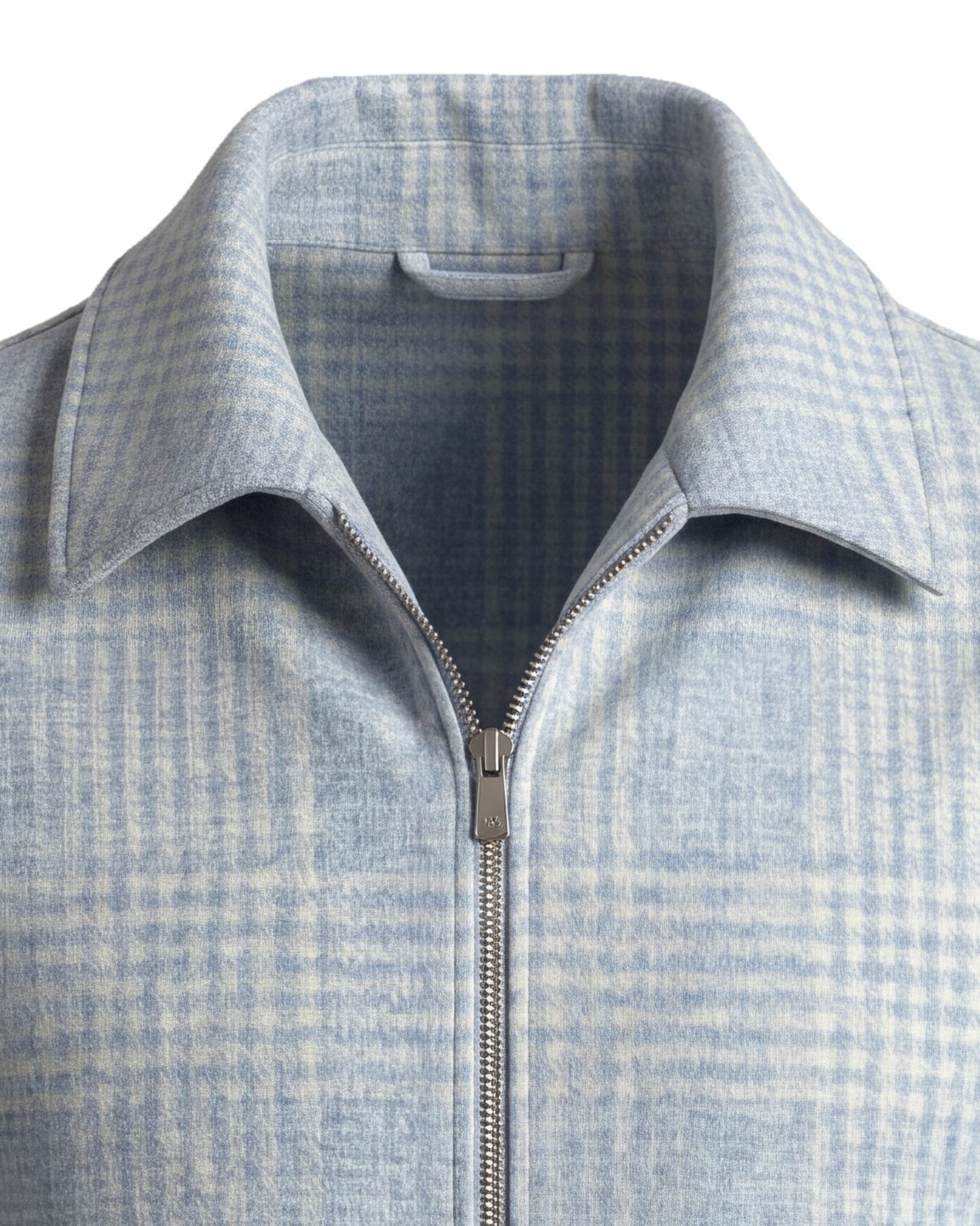 Lysegrå Merino uld tern Flight jacket, detalje af kraven