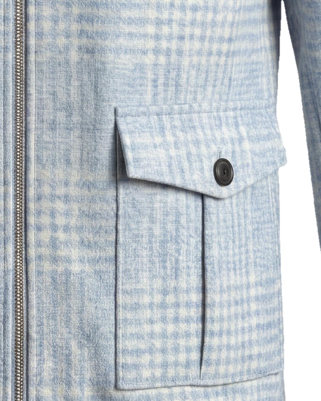 Lysegrå Merino uld tern Flight jacket, detalje af lommen