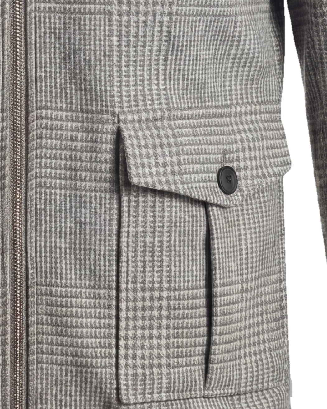 Grå Merino uld Flight jacket, detalje af lommen