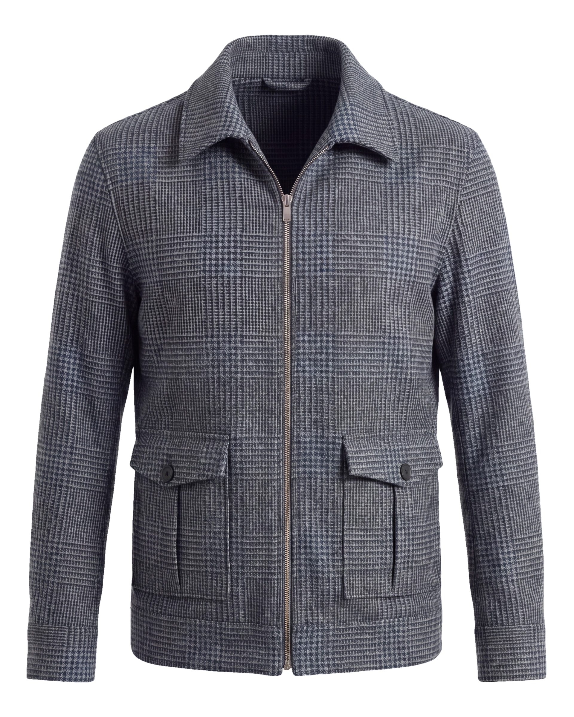 Mørkegrå Merino uld houndstooth Flight jacket