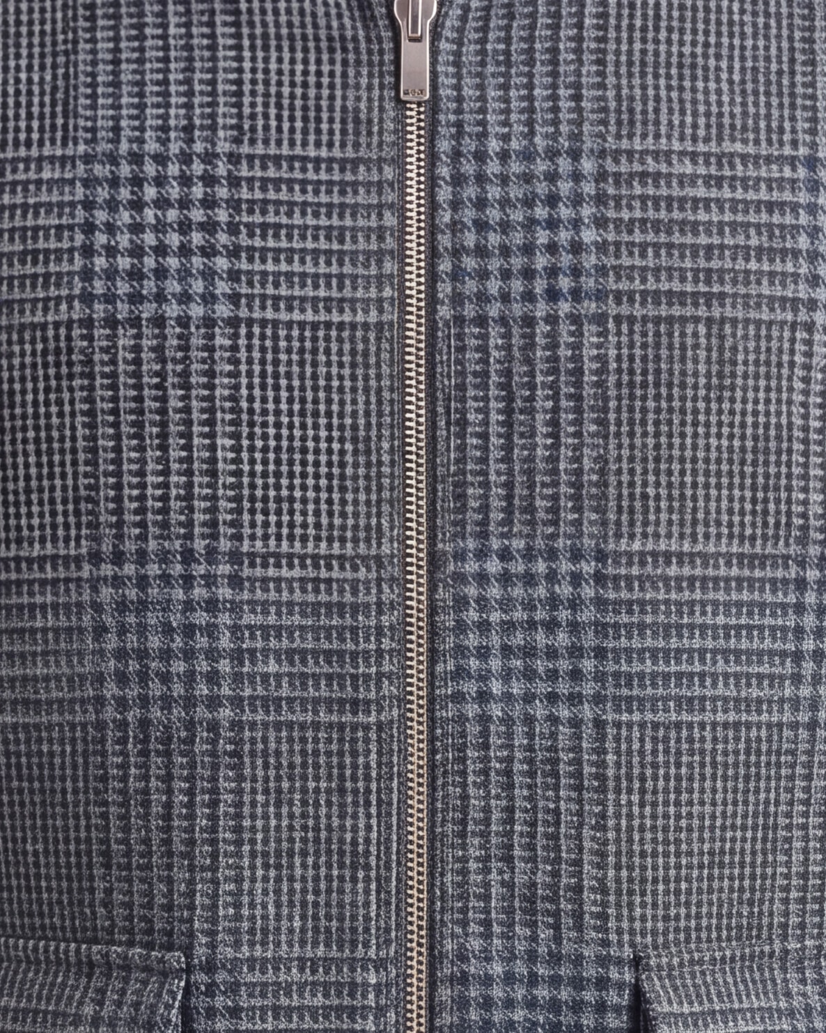 Mørkegrå Merino uld houndstooth Flight jacket, set forfra