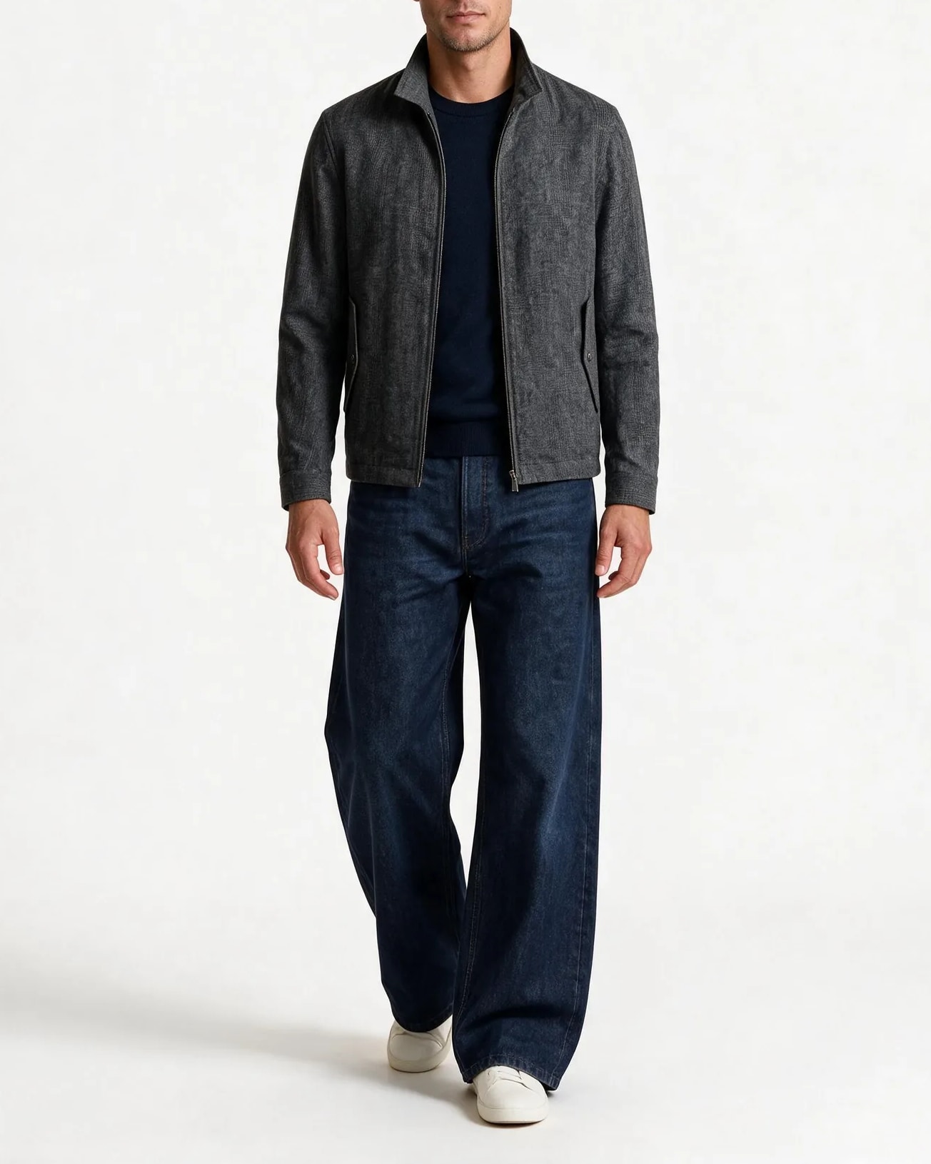 Koksgrå Merino uld tern Flight jacket, på model