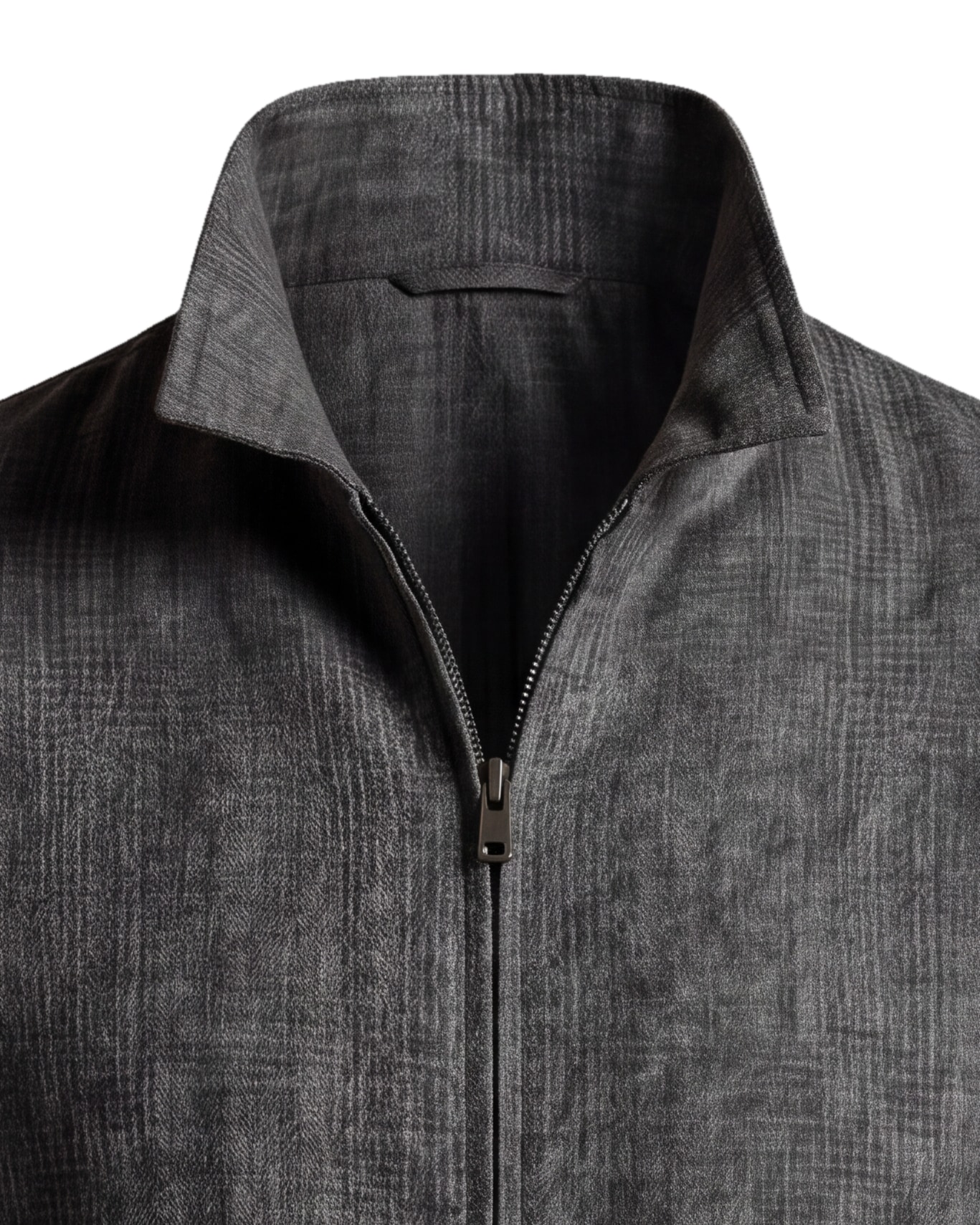 Koksgrå Merino uld tern Flight jacket, detalje af kraven
