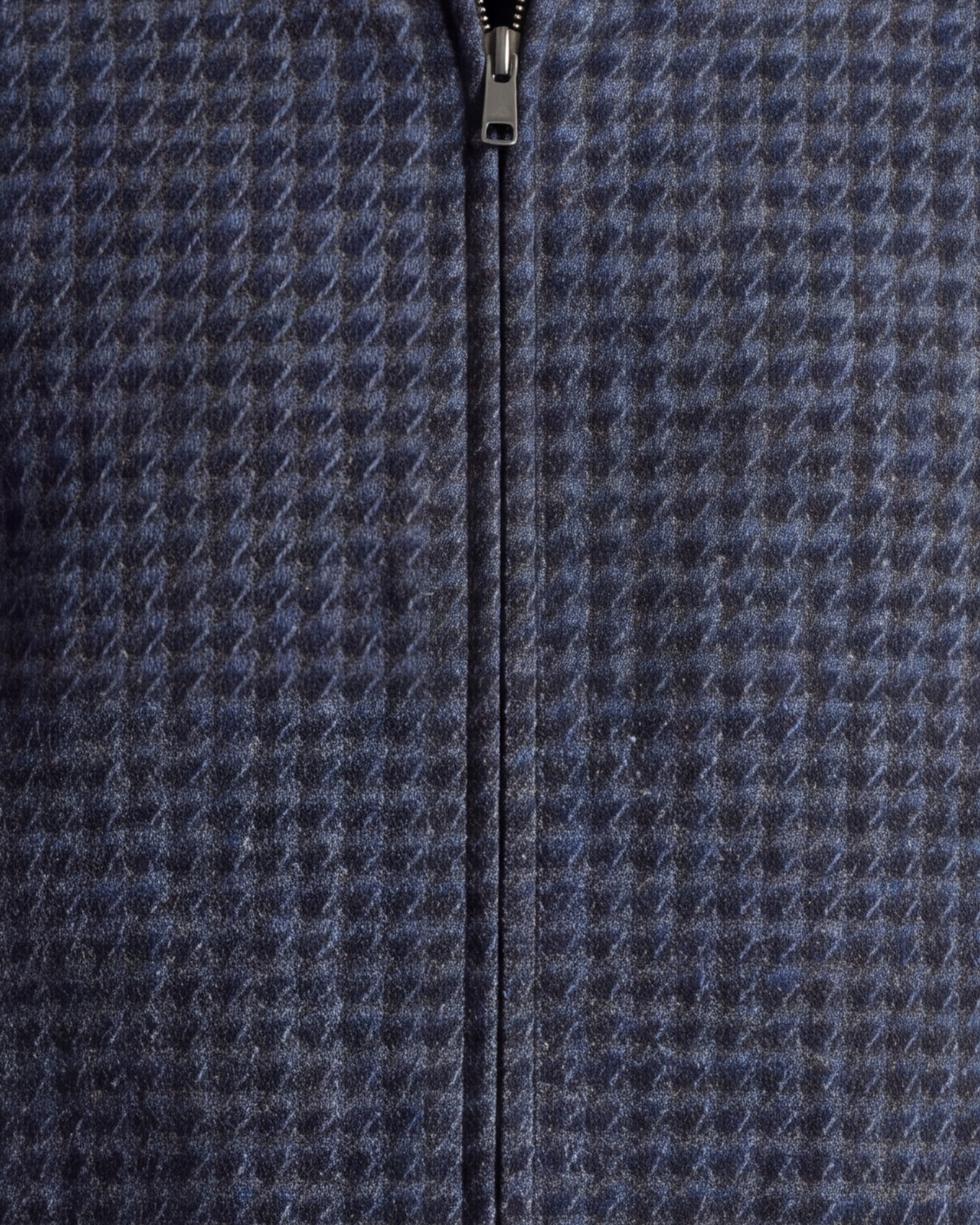 Mørk marineblå Merino uld houndstooth Flight jacket, set forfra