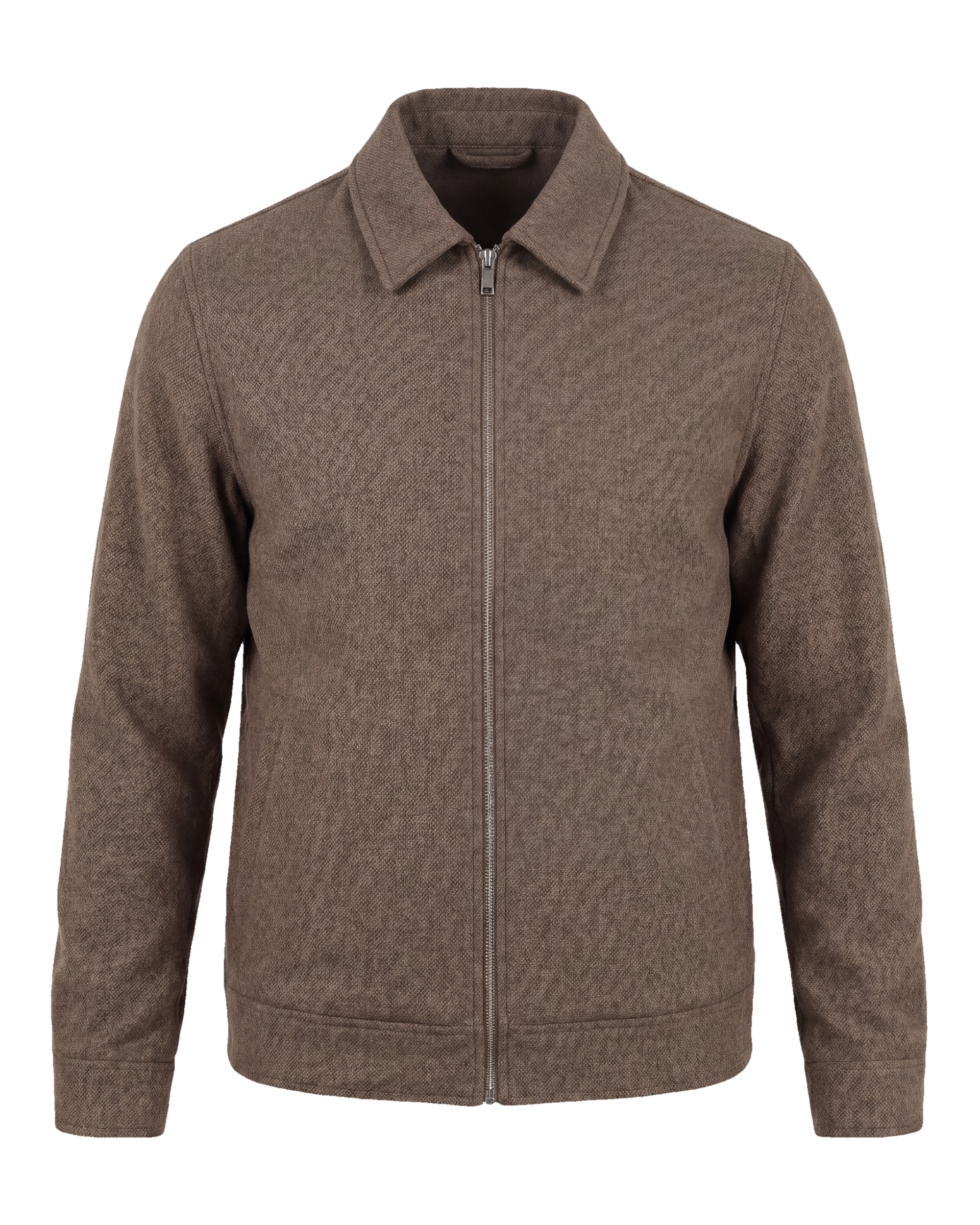 Gråbrun Merino uld flannel Flight jacket