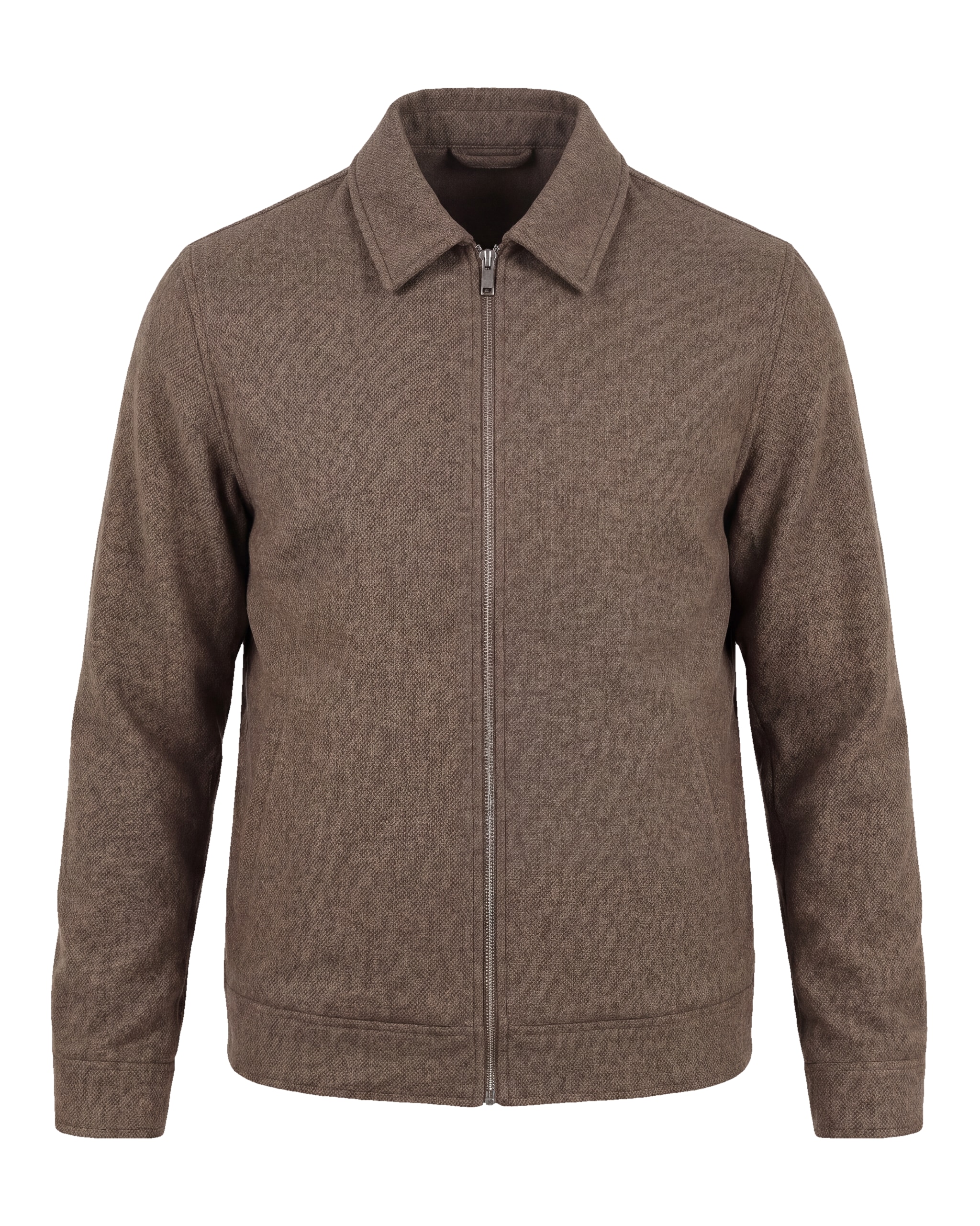 Gråbrun Merino uld flannel Flight jacket