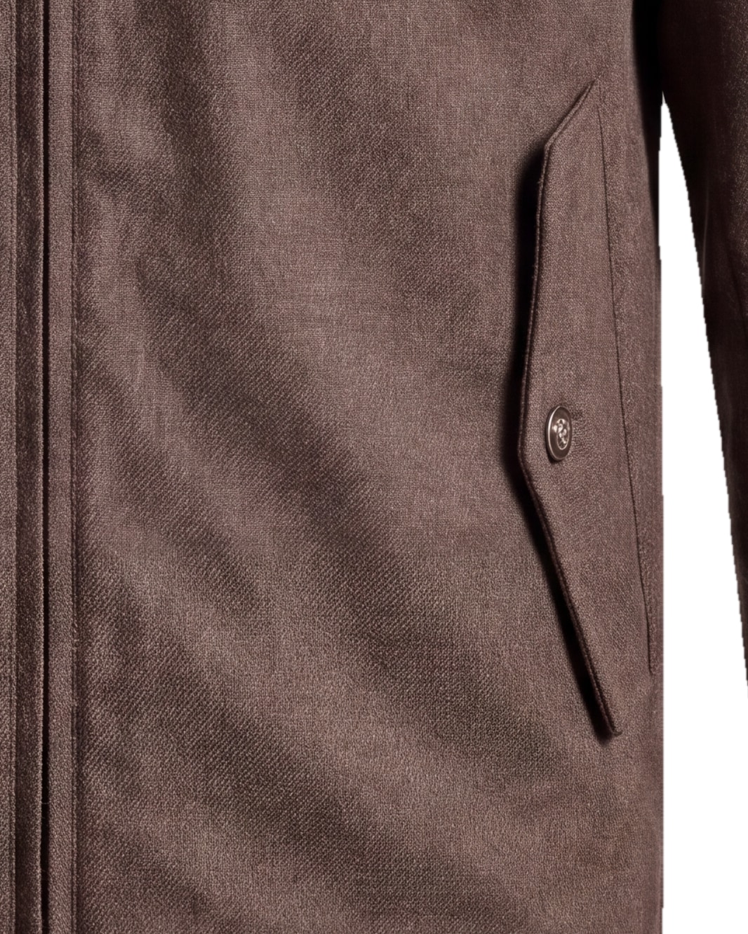 Kastanjebrun Merino uld Flight jacket, detalje af lommen