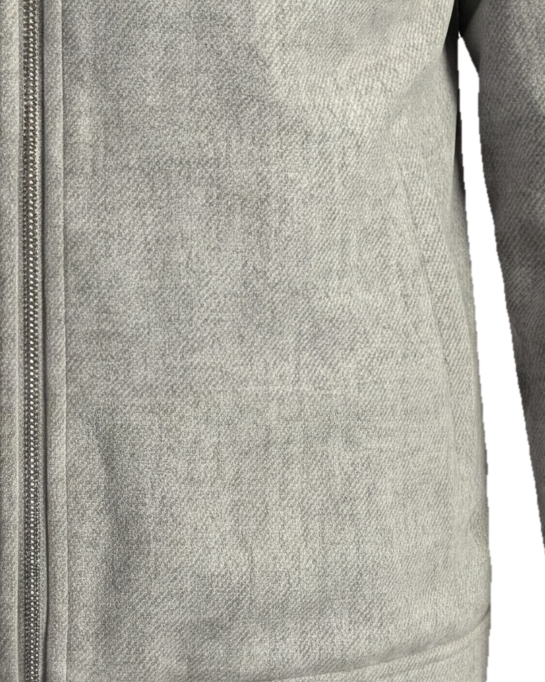 Lys grå uld flannel Flight jacket, detalje af lommen