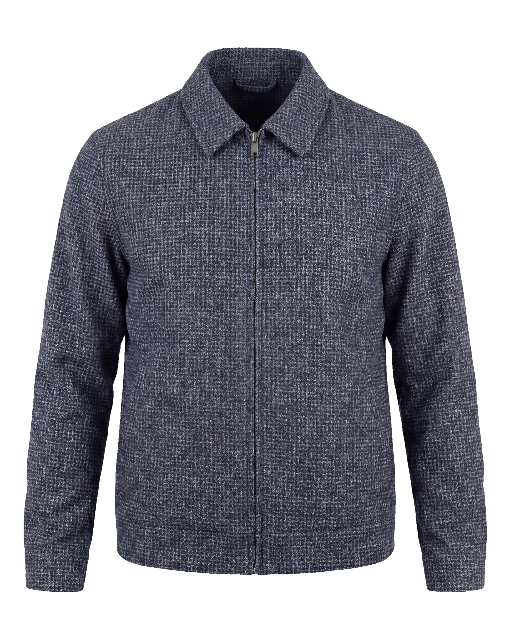 Dark Grey Wool Check Flight Jacket