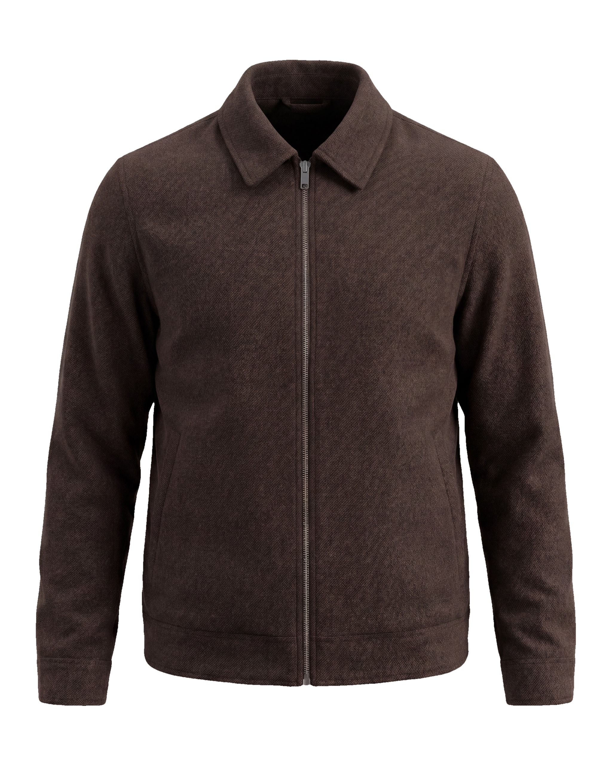Dark Brown Wool Flannel Flight Jacket