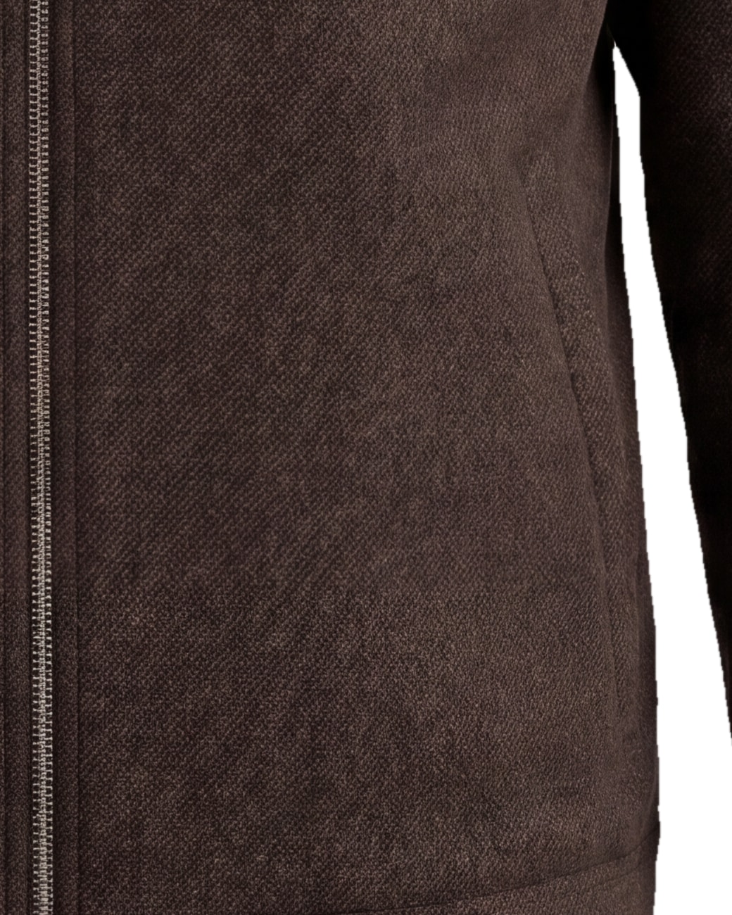 Mørkebrun uld flannel Flight jacket, detalje af lommen