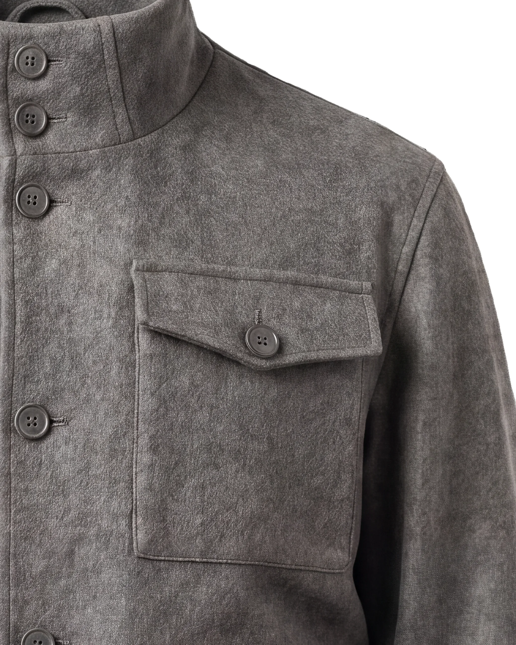 Lysegrå meleret Bomber Jacket, nærbillede af lommen
