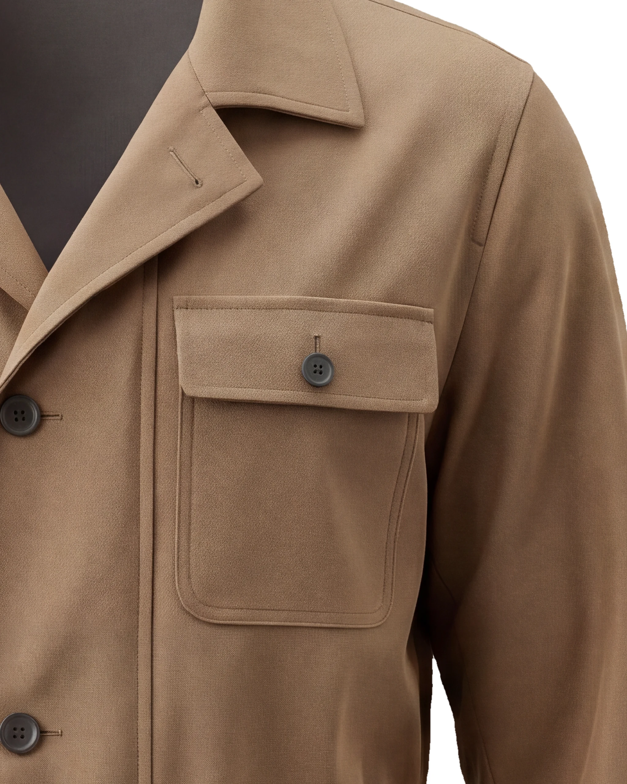 Camel Field jacket AW26, nærbillede af lommen