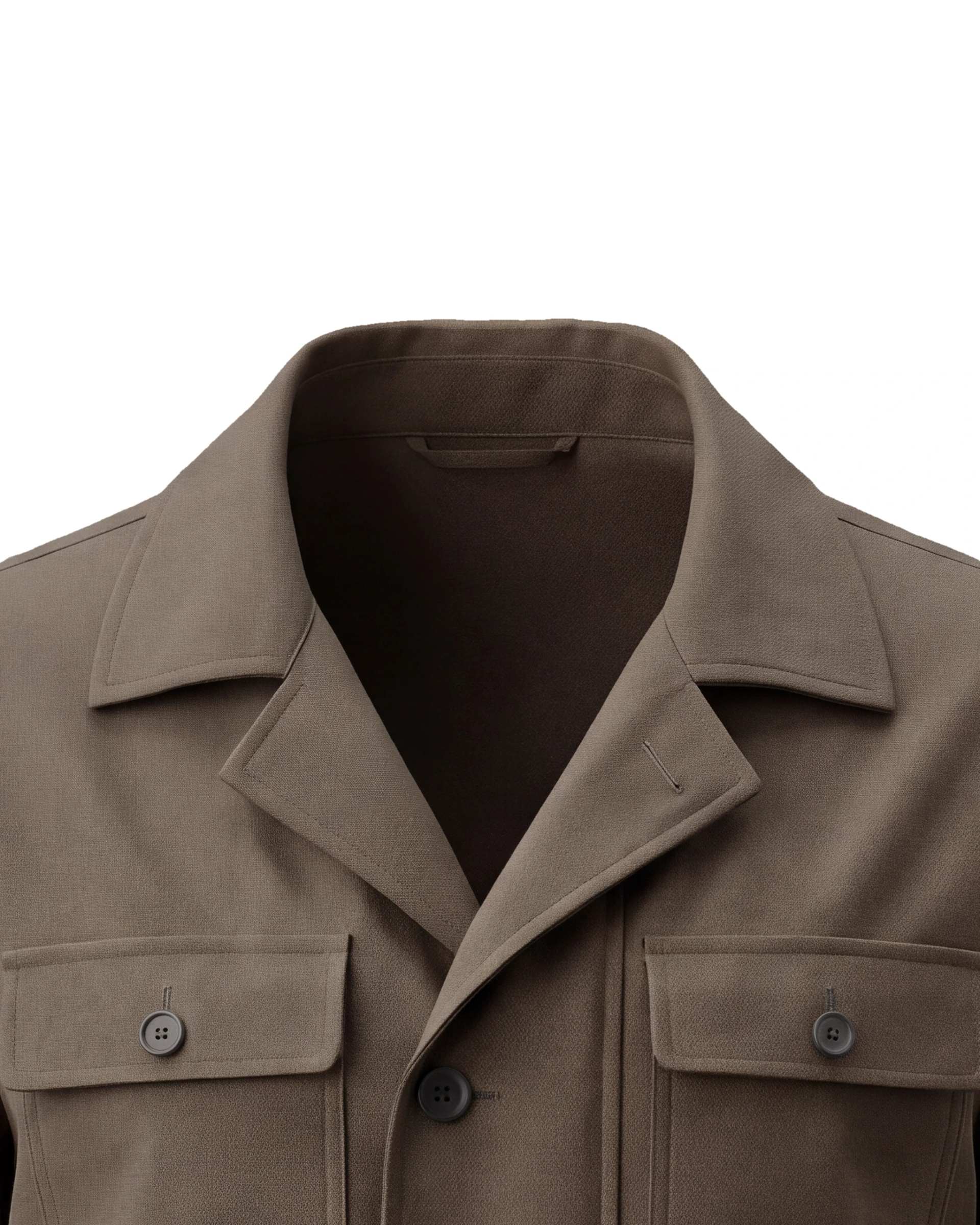 Khakigrøn Field jacket, nærbillede af kraven