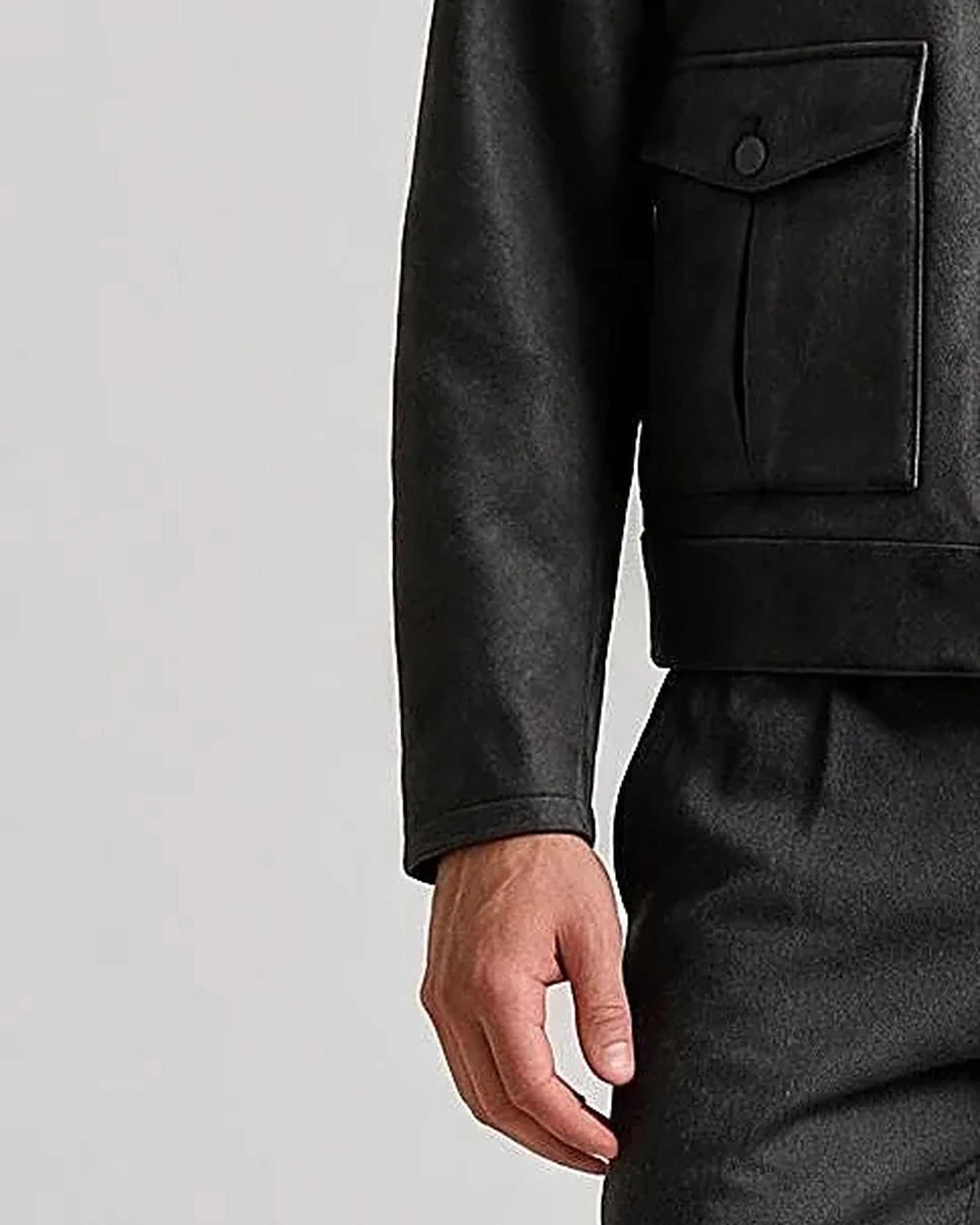 Koksgrå Flight jacket, detalje af manchetten