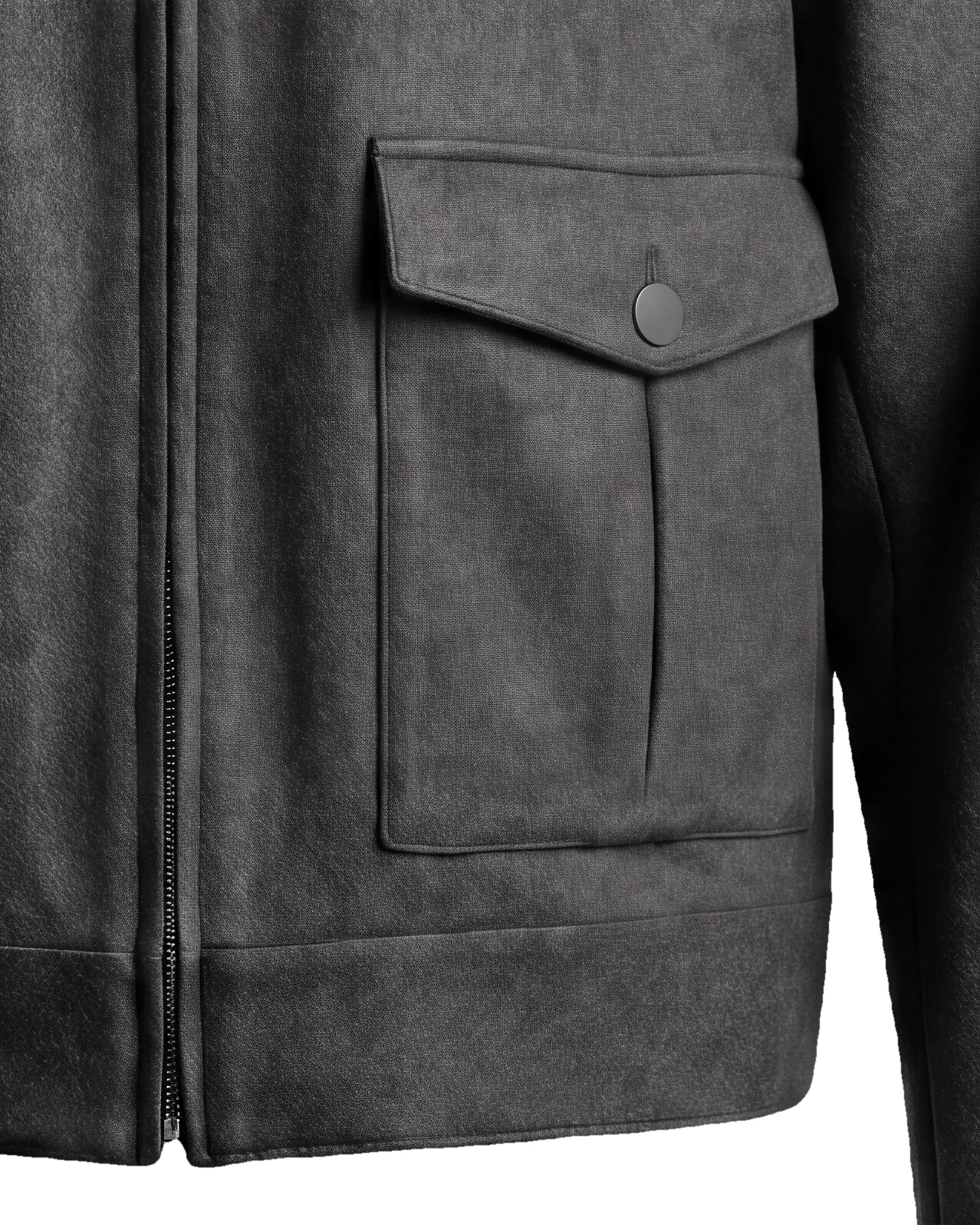 Koksgrå Flight jacket, nærbillede af lommen