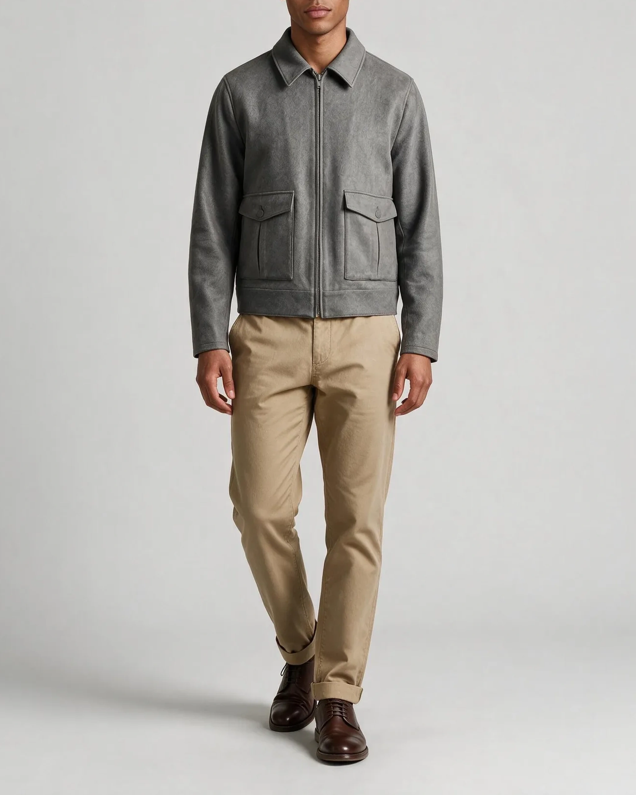 Mørk oliven vandafvisende Flight jacket, på model