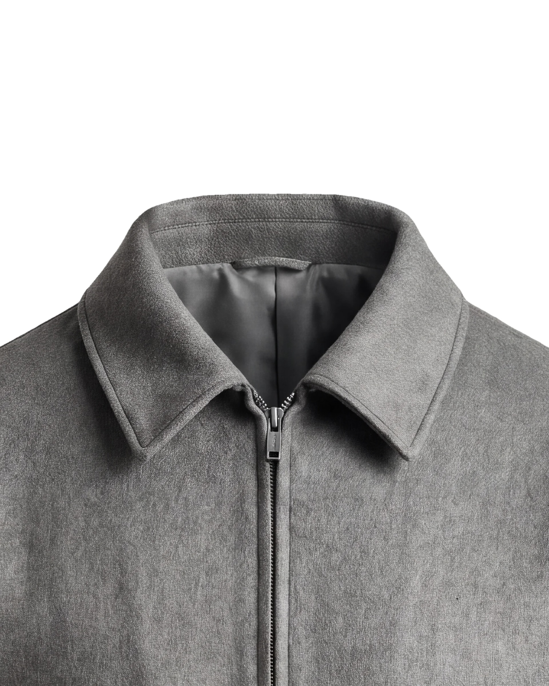 Mørk oliven vandafvisende Flight jacket, nærbillede af kraven