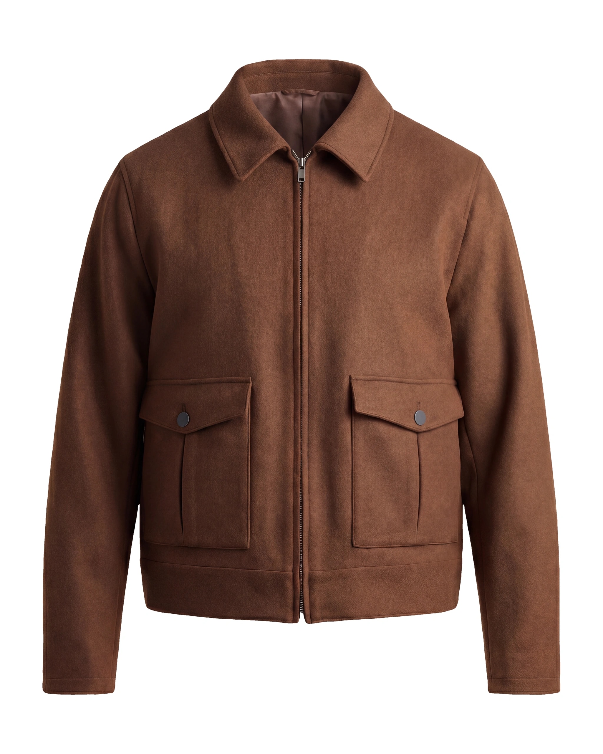 Red-Brown Pure Wool Flight Jacket