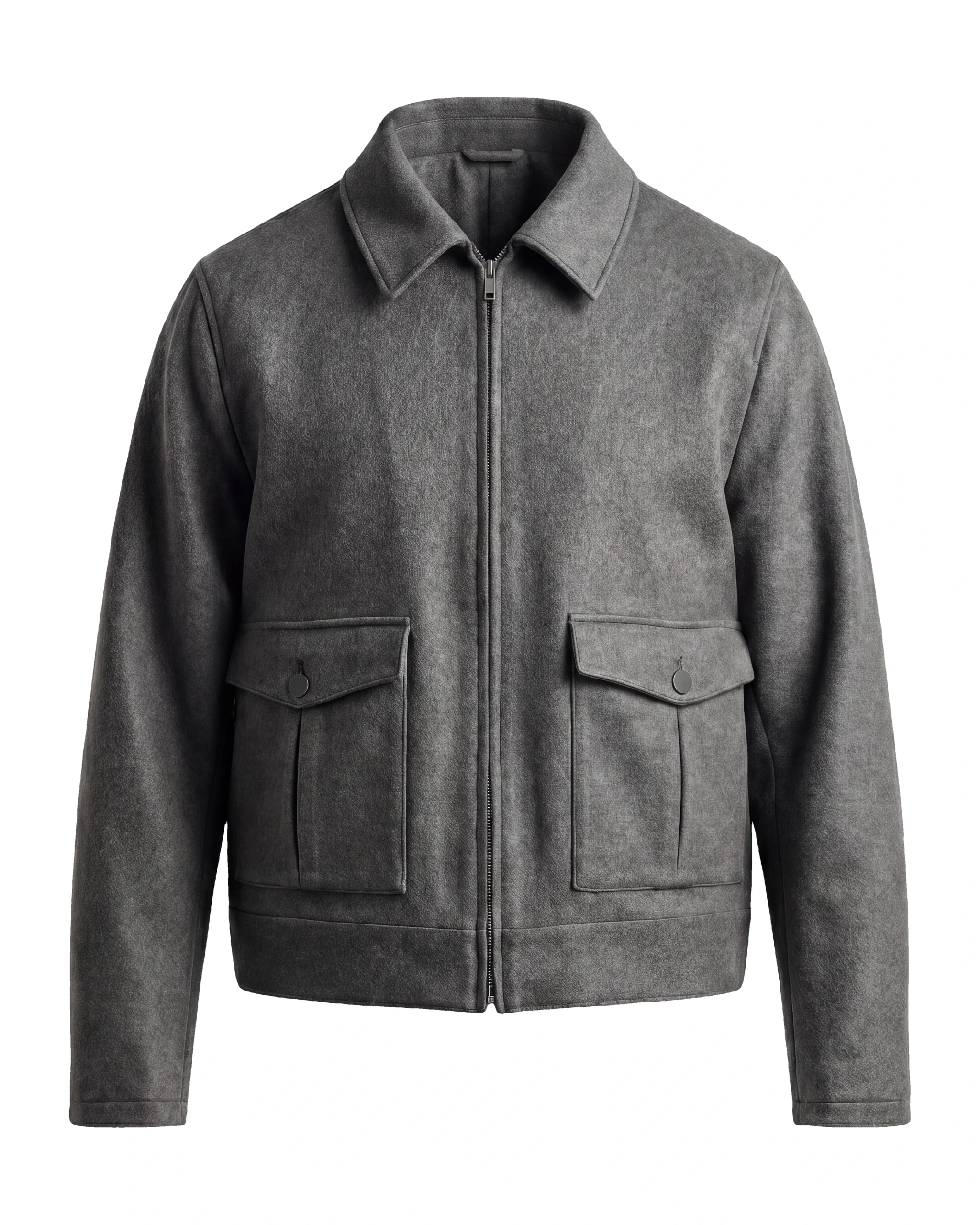 Grå Merino Uld og kashmir Flight jacket