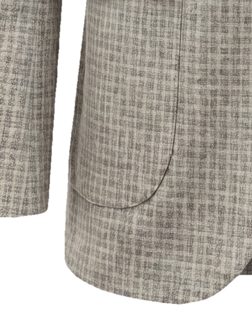 Cream Micro Check Blazer, cuff detail